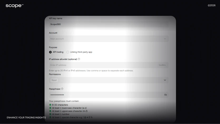 OKX creating Api key for Scope OKX creating Api key for Scope